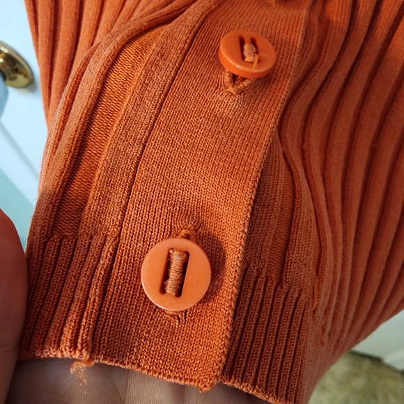 Silk Cardigan Button down y2k Vintage Ribbed - Picture 9 of 9